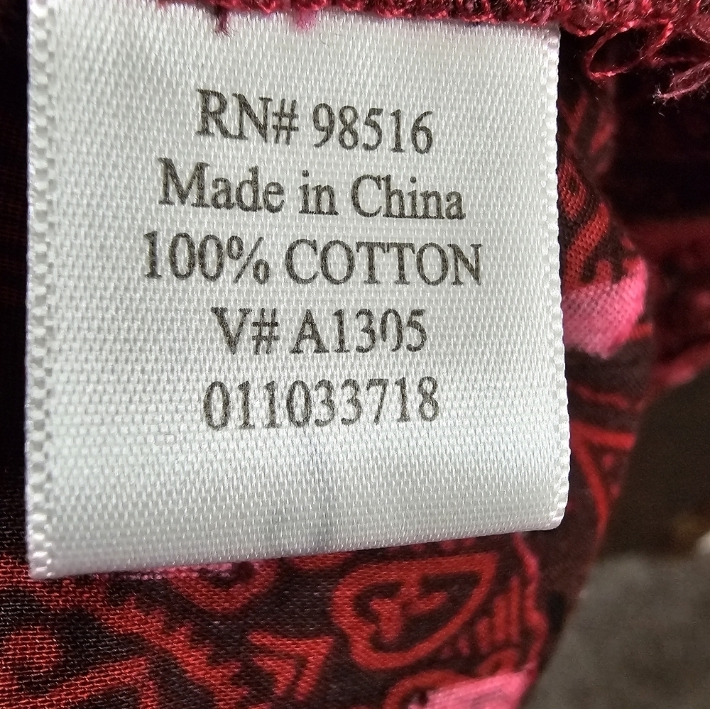 Plus Size Vintage Coldwater Creek boho sheer paisley Button Down Shirt Red 2X - Picture 6 of 8